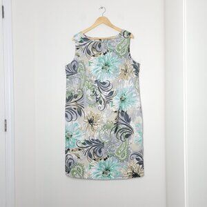 dressbarn Women's Multi Floral Sleeveless Business Casual Dress Plus Size 18